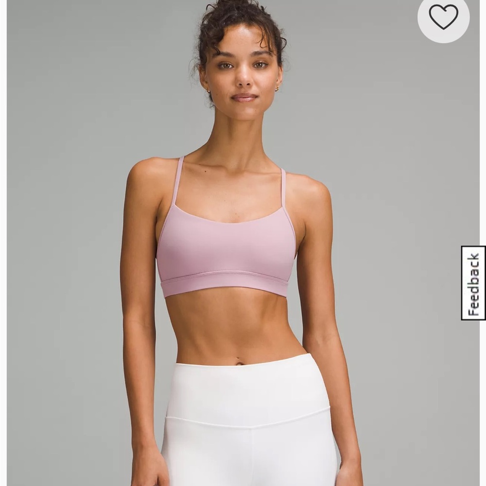 Light pink Lululemon Flow Y Bra Nulu